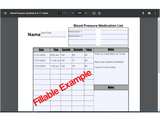 Printable and Fillable Blood Pressure Log Sheet