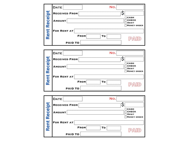 Printable and Fill-able Rent Receipts Templates