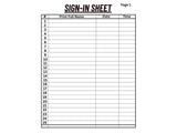 Printable Sign-in Sheet 25 rows 8.5x11 inches