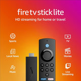 Amazon Fire TV Stick Lite, Alexa Voice Remote, smart home controls, HD streaming