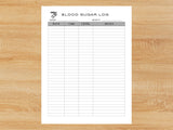 Printable and Fillable Blood Sugar Log Sheet