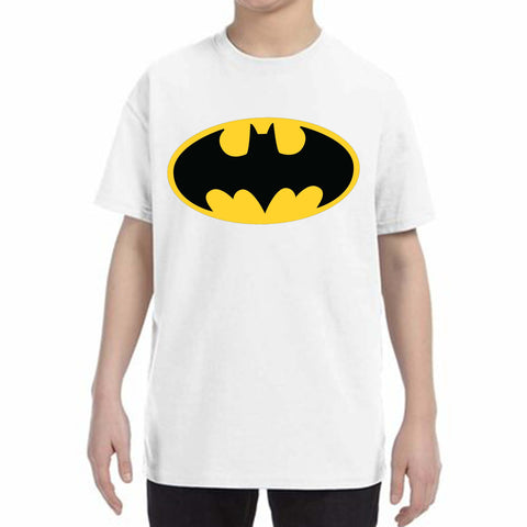 Youth Custom-Made Heat Press Batman Logo Graphic T-shirt