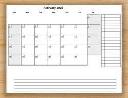 Dated Printable Calendar  For The Current Year