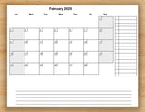 Dated Printable Calendar  For The Current Year