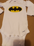 Custom-made Batman Logo Unisex Baby Long Sleeve Onesies Bodysuits