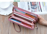Women Long Wallet Synthetic Leather with Heart Design