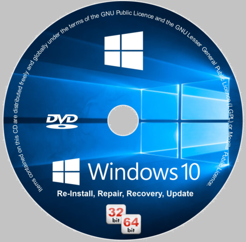 Windows 10 CD Versions 32/64bit Restore Repair Install Upgrade